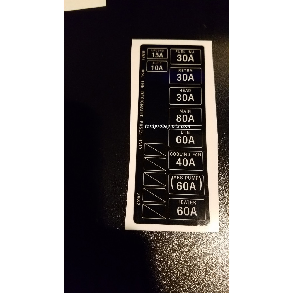 1st Gen under hood fuse box replacement label 1st Gen under hood fuse box replacement label