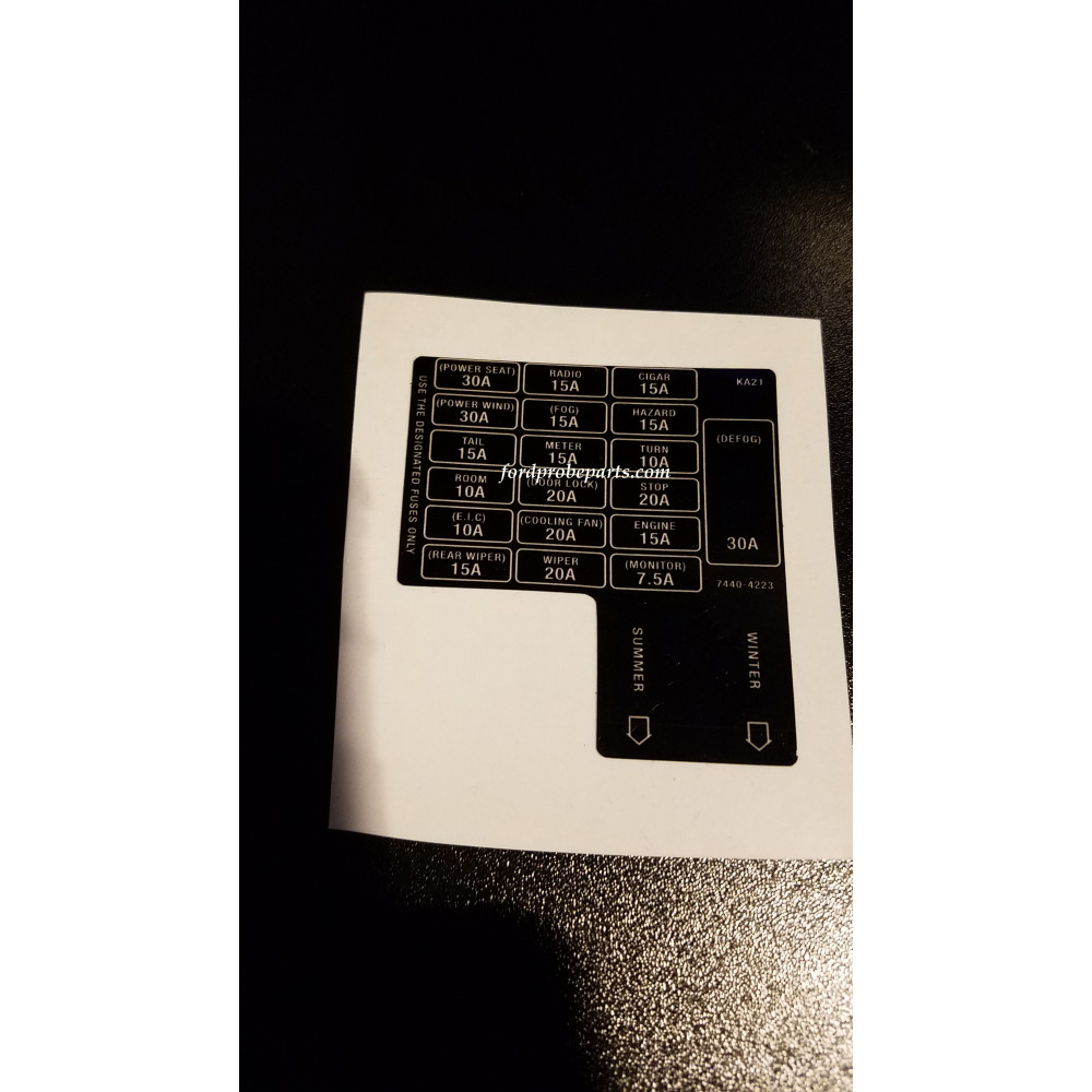 1st Gen under dash fuse box replacement label 1st Gen under dash fuse box replacement label